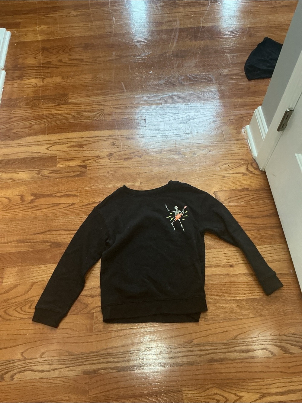 Cat & Jack Black Crewneck Sweatshirt with Light Blue Logo
